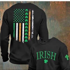 Irish Shamrock Flag Black Sweatshirt